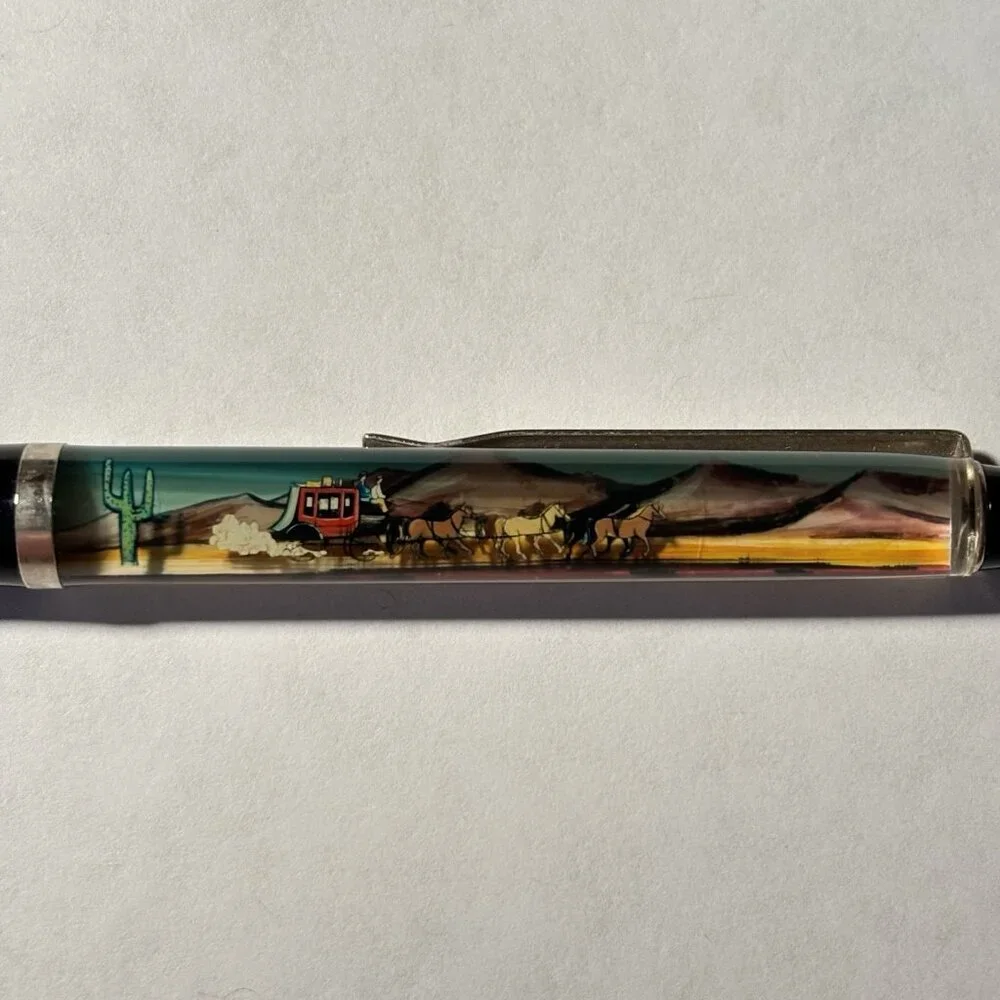 Wells Fargo & Co Bank Floaty Pen Horse Drawn Stagecoach Moves Advertising Promo